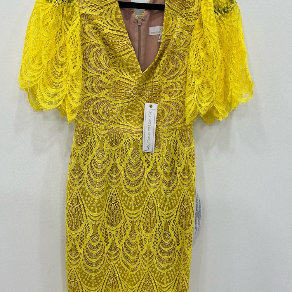 Yellow midi dress